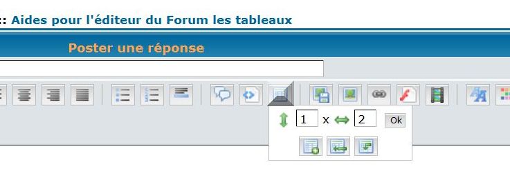 Aides pour l'éditeur du Forum  les tableaux Capturer